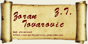 Zoran Tovarović vizit kartica
